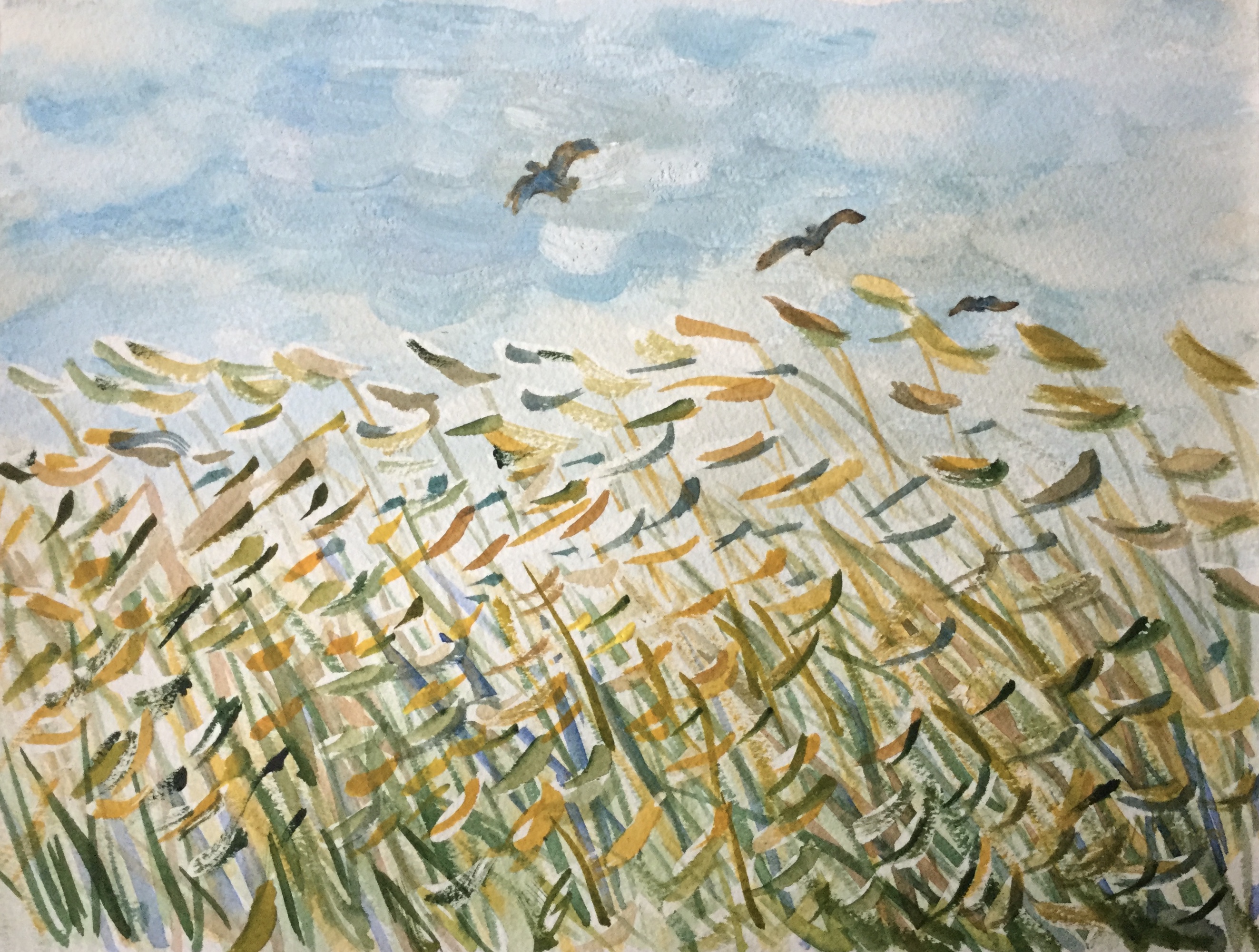 'wheatfield with a lark' after van Gogh